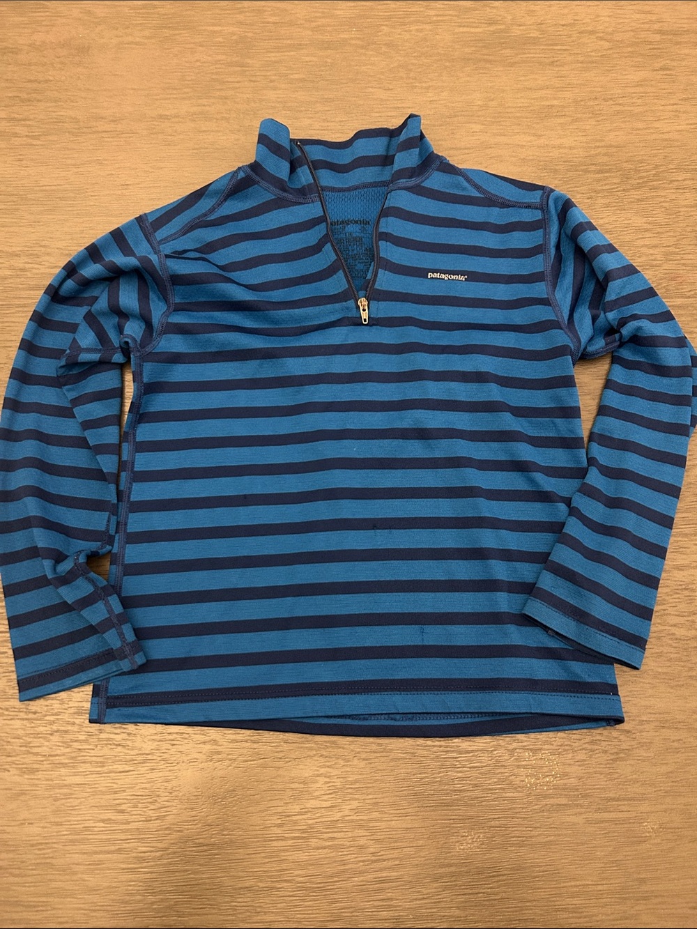 Patagonia Kids Blue & Navy Striped Quarter-Zip Pullover